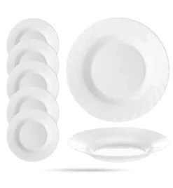 LUMINARC TRIANON 6 szt - Talerz głęboki 22,5 cm / szkło hartowane
