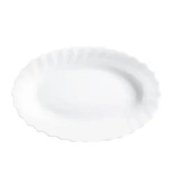LUMINARC TRIANON WHITE Półmisek owalny 22 cm | biały | szkło hartowane | H4126