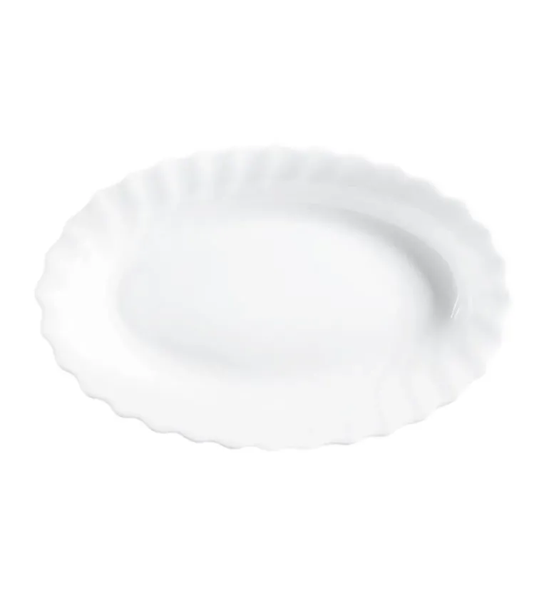 LUMINARC TRIANON WHITE Półmisek owalny 22 cm | biały | szkło hartowane | H4126