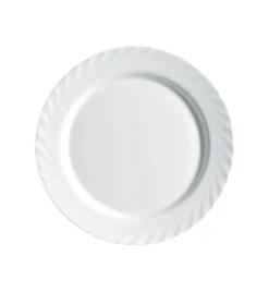 LUMINARC TRIANON WHITE Talerz obiadowy 27 cm | biały | szkło hartowane | 68977/V8353