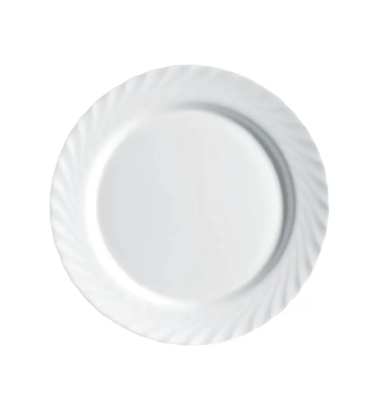 LUMINARC TRIANON WHITE Talerz obiadowy 27 cm | biały | szkło hartowane | 68977/V8353