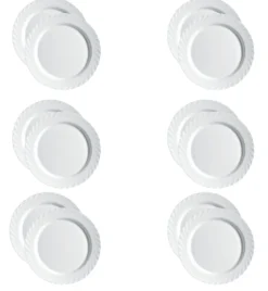 LUMINARC TRIANON WHITE Talerz obiadowy 27 cm - 12 SZT. | biały | szkło hartowane | 68977/V8353