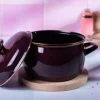 METALAC | BORDEAUX Garnek emaliowany z emaliowaną pokrywką, 16 cm 2.2L, bordowy