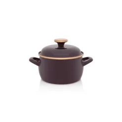 METALAC | BORDEAUX Garnek emaliowany z emaliowaną pokrywką, 16 cm 2.2L, bordowy