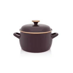 METALAC | BORDEAUX Garnek emaliowany z emaliowaną pokrywką, 20 cm 4.2L, bordowy