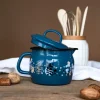 METALAC COOKING DELIGHT Kubek dzbanek 1,3 l z rączką i pokrywką 12 cm / emalia