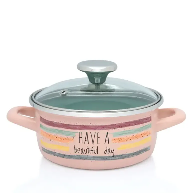 METALAC HaBD Garnek niski 1,5 l z pokrywką 16 cm / emalia