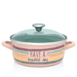 METALAC HaBD Garnek niski 3,5 l z pokrywką 22 cm / emalia