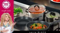 MG HOME | BLACK KOMPLET GARNKÓW ZE STALI NIERDZEWNEJ 8 EL.