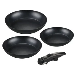 MG HOME CLEVER KITCHEN ZESTAW 3 PATELNI 20/24/28 CM Z ODPINANĄ RĄCZKĄ