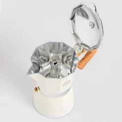 MG HOME | CREMA Kawiarka aluminiowa 300 ml / 6 filiżanek | BIAŁA
