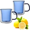 MG HOME DECO ZESTAW SZKLANEK KOLOROWYCH DOUBLE WALL Z KOLOROWYM UCHEM 2x300ML (NIEBIESKIE)