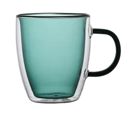 MG HOME DECO ZESTAW SZKLANEK KOLOROWYCH DOUBLE WALL Z KOLOROWYM UCHEM 2x300ML (ZIELONE)