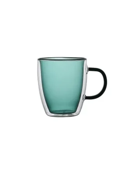 MG HOME DECO ZESTAW SZKLANEK KOLOROWYCH DOUBLE WALL Z KOLOROWYM UCHEM 2x300ML (ZIELONE)