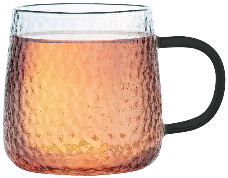 MG HOME | DECO Zestaw 4 szklanek termicznych z uchem 350 ml / czarne
