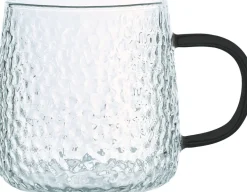MG HOME | DECO Zestaw 4 szklanek termicznych z uchem 350 ml / czarne