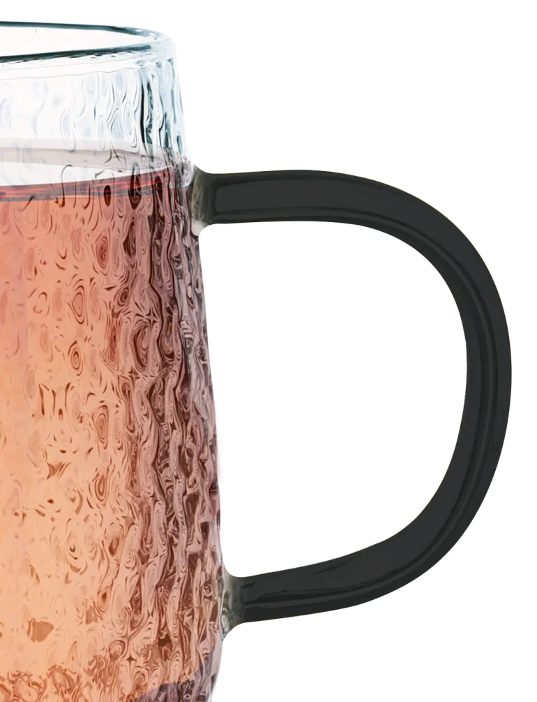 MG HOME | DECO Zestaw 4 szklanek termicznych z uchem 350 ml / czarne