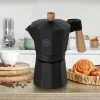 MG HOME | GALAO Kawiarka aluminiowa / czarna 300 ml / 6 filiżanek