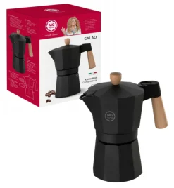 MG HOME | GALAO Kawiarka aluminiowa / czarna 300 ml / 6 filiżanek