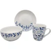 MG HOME | LIŚCIE ZESTAW SERWIS OBIADOWO KAWOWY Z PORCELANY 30 EL MIX