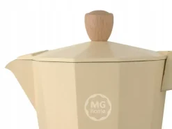 MG HOME | LUNGO Kawiarka aluminiowa / kremowa 300 ml / 6 filiżanek