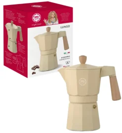 MG HOME | LUNGO Kawiarka aluminiowa / kremowa 300 ml / 6 filiżanek