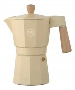 MG HOME | LUNGO Kawiarka aluminiowa / kremowa 300 ml / 6 filiżanek