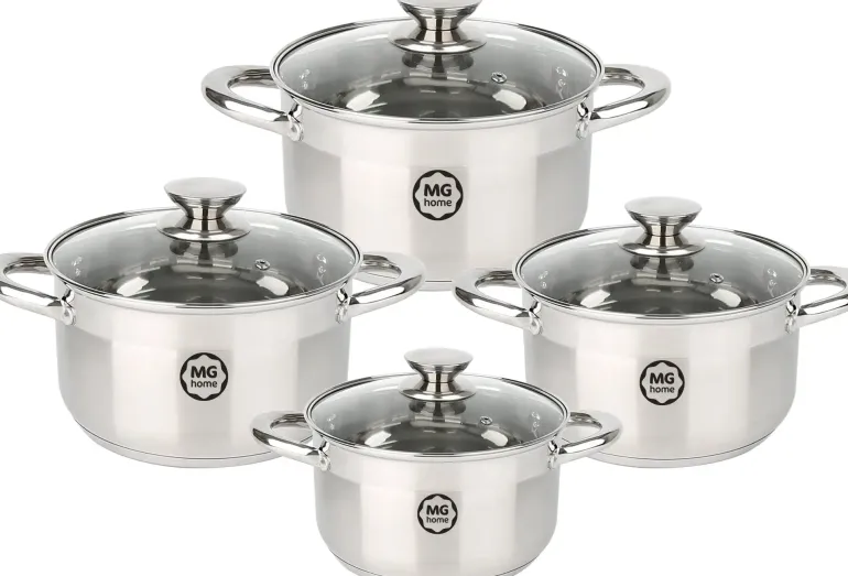 MG HOME | MODERNO STEEL BRUSHED KOMPLET GARNKÓW 8 EL.