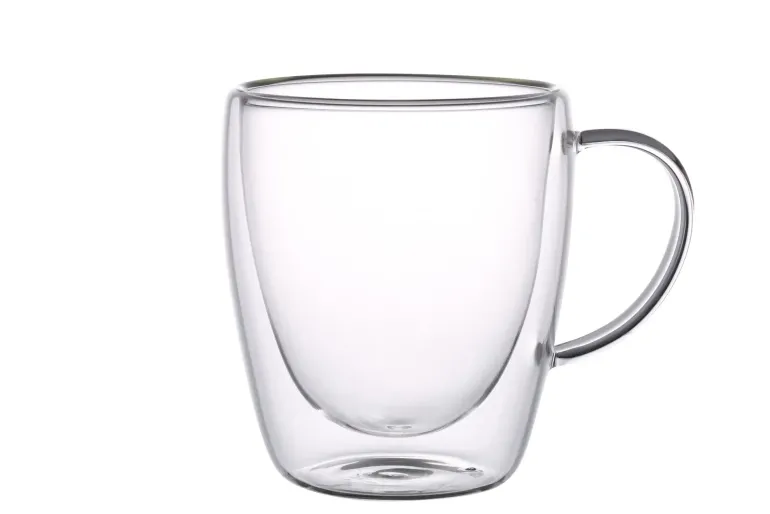 MG HOME | RENZA Zestaw 2 szklanek termicznych z uchem 300 ml / transparentne