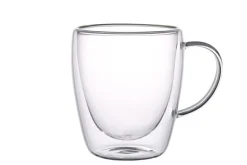 MG HOME | RENZA Zestaw 6 szklanek termicznych z uchem 300 ml / transparentne