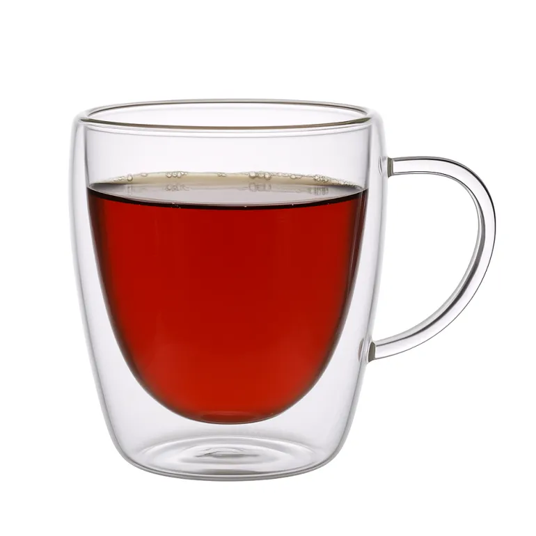 MG HOME | RENZA Zestaw 6 szklanek termicznych z uchem 300 ml / transparentne