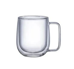 MG HOME | RENZA Zestaw 2 szklanek termicznych z uchem 250 ml / podwójne ścianki