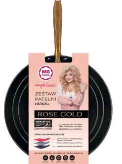 MG HOME | ROSE GOLD KOMPLET 3 PATELNI 20/24/28 CM