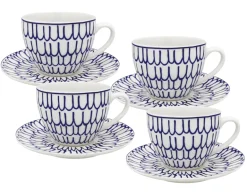 MG HOME | ZESTAW KAWOWY Z PORCELANY FIORI 4x240 ml