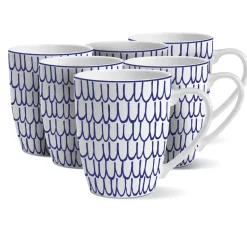 MG HOME | ZESTAW KUBKÓW PORCELANOWYCH FIORI 6x360 ml