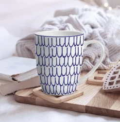 MG HOME | ZESTAW KUBKÓW PORCELANOWYCH FIORI 6x360 ml