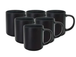 MG HOME | ZESTAW KUBKÓW Z KAMIONKI ARTENA BLACK 6x400 ml