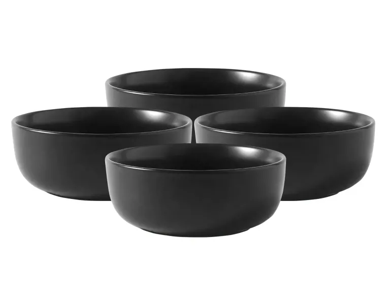 MG HOME | ZESTAW MISEK Z KAMIONKI ARTENA BLACK 4x780 ml