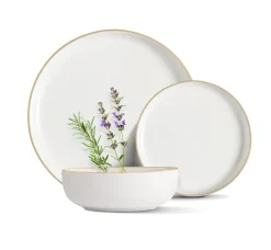 MG HOME | ZESTAW OBIADOWY Z KAMIONKI ARTENA WHITE 12 EL / 4 OS