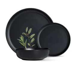 MG HOME | ZESTAW OBIADOWY Z KAMIONKI ARTENA BLACK 18 EL / 6 OS