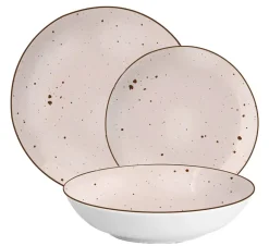 MG HOME | ZESTAW OBIADOWY Z PORCELANY GEMMA PINK 18 EL / 6 OS