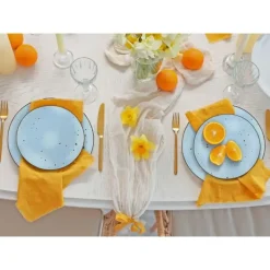 MG HOME | ZESTAW OBIADOWY Z PORCELANY GEMMA BLUE 18 EL / 6 OS