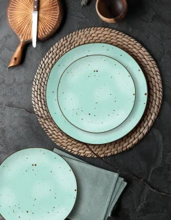 MG HOME | ZESTAW OBIADOWY Z PORCELANY GEMMA GREEN 54 EL / 18 OS