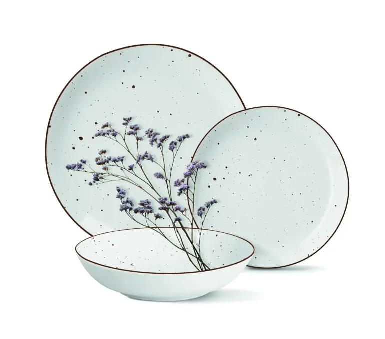 MG HOME | ZESTAW OBIADOWY Z PORCELANY GEMMA WHITE 54 EL / 18 OS