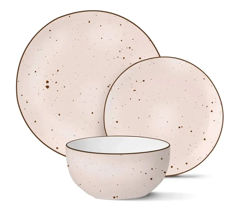 MG HOME ZESTAW OBIADOWY Z PORCELANY GEMMA PINK 12 EL / 4 OS