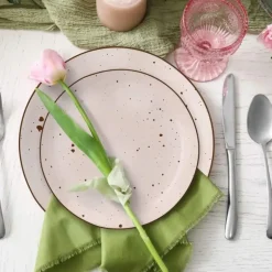 MG HOME | ZESTAW OBIADOWY Z PORCELANY GEMMA PINK 54 EL / 18 OS