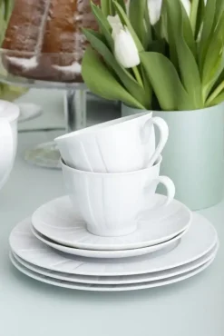 ĆMIELÓW OKTAWA 0001 BIAŁA Zestaw kawowy 21 el / 6 osób / porcelana