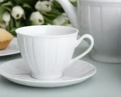 ĆMIELÓW OKTAWA 0001 BIAŁA Zestaw kawowy 21 el / 6 osób / porcelana