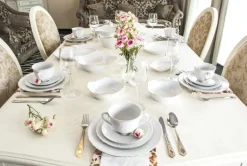ĆMIELÓW ROCOCO 3604 ZŁOTA LINIA Zestaw obiadowy 18 el / 6 osób / porcelana