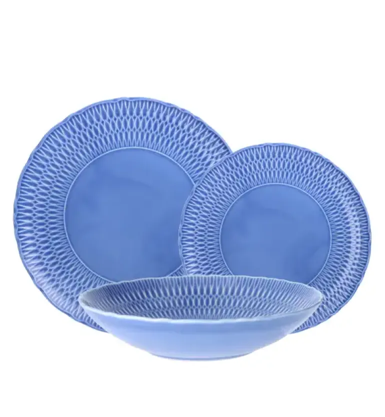 ĆMIELÓW SOFIA LB03 SZAFIROWA Zestaw obiadowy 18 el / 6 osób / porcelana